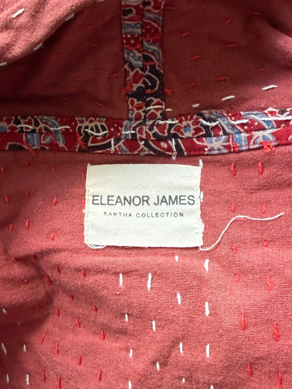 Boho Red Patterned Kantha Jacket
